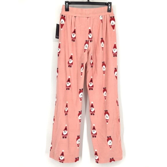 FREE PRESS Nordstrom Santa Clause Pink Fleece PJ PANTS Xmas Lounge NEW LARGE XS - Picture 6 of 8